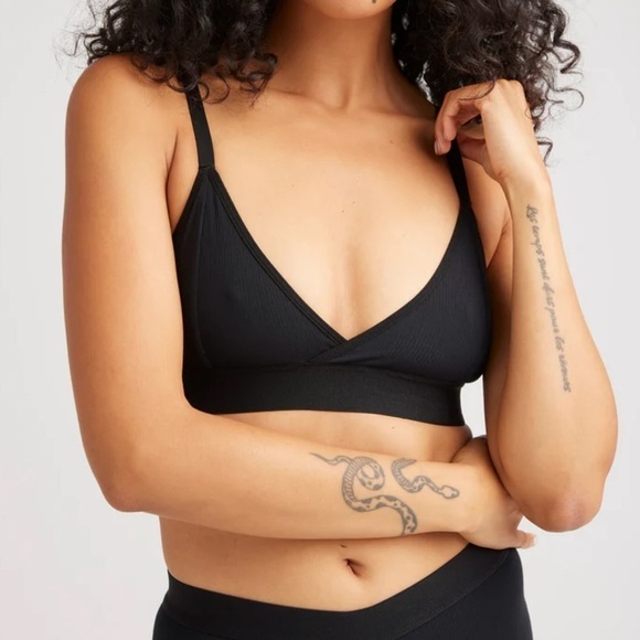 RICHER POORER Women’s Black Modal Rib Classic Bralette size: XL - Picture 1 of 7